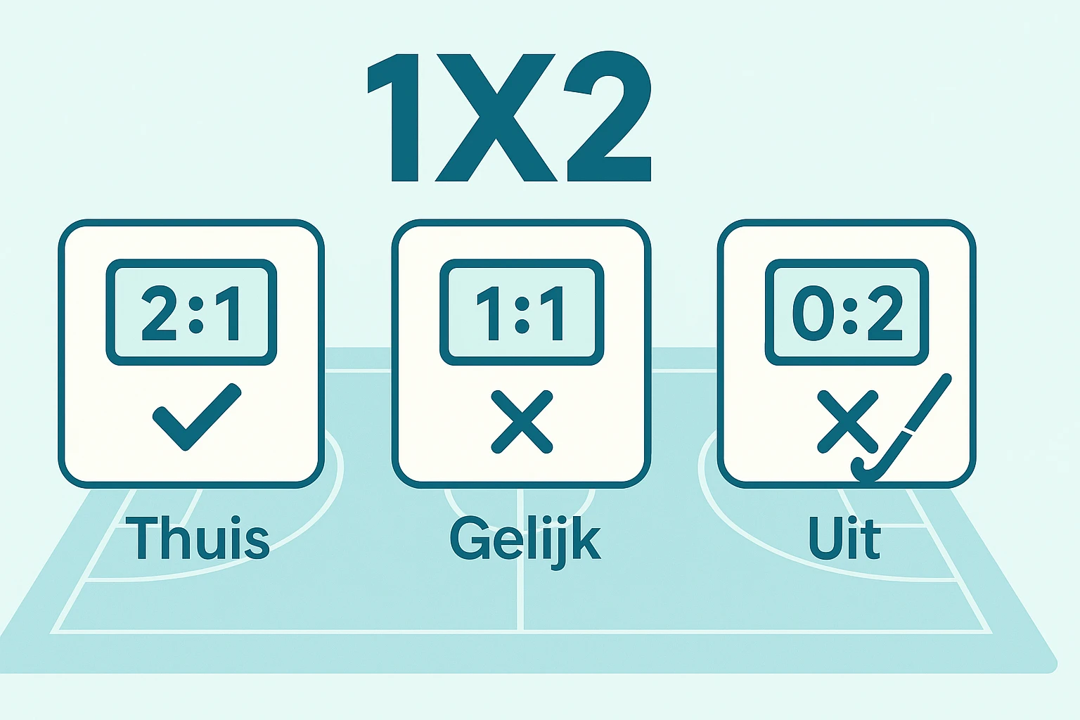 Uitleg van de basis 1X2 weddenschap bij hockey met drie uitkomsten