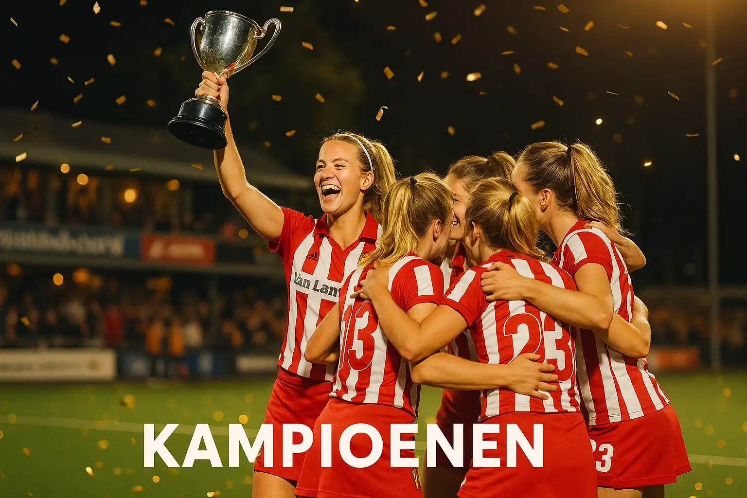 HC Den Bosch dames hockeyteam viert overwinning als recordkampioen van Nederland