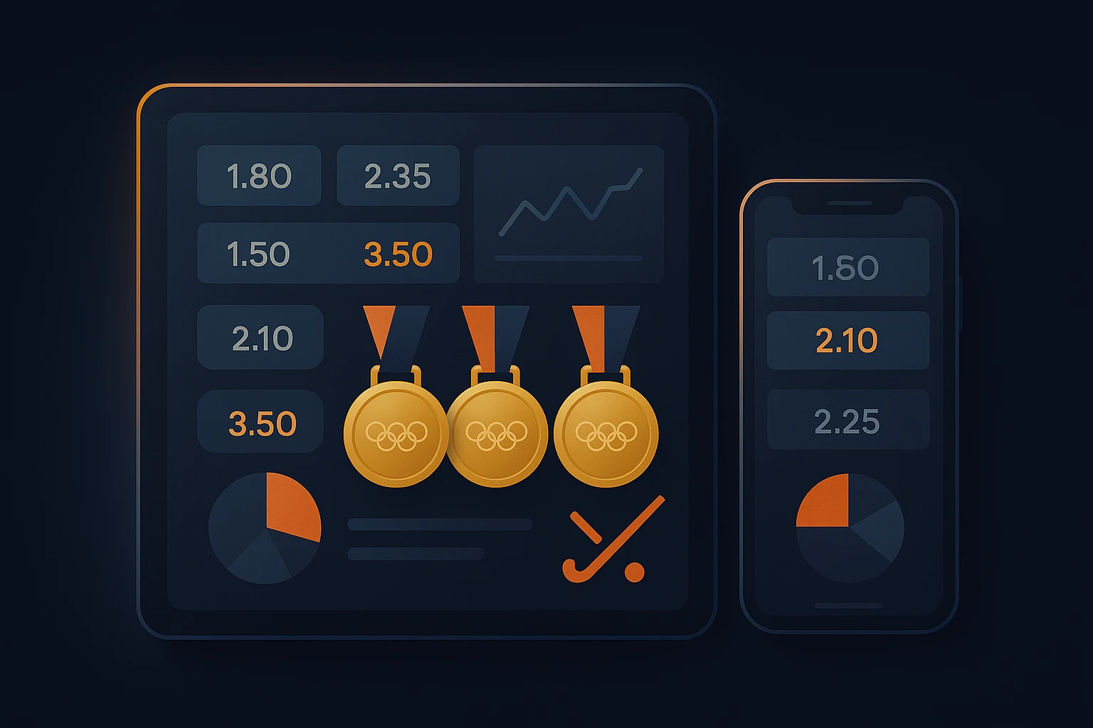 Modern sportweddenschappen dashboard met odds weergave en hockey statistieken